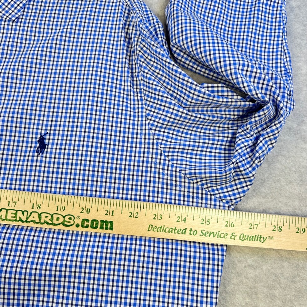 Polo Ralph Lauren Mens XL Classic Fit Performance Gingham Button Down Shirt Blue - Picture 4 of 7